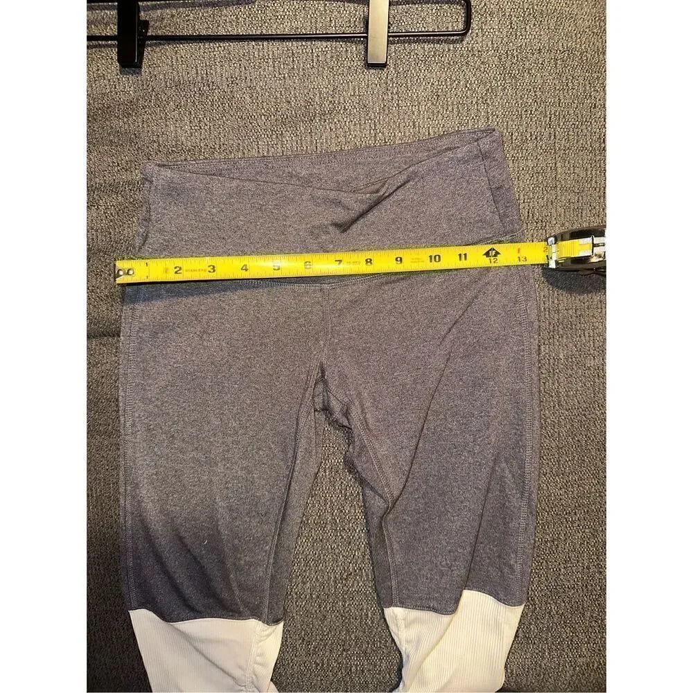 Alo Yoga Goddess Grey White Ruched Yoga Gym Workout Pilates Leggings Size S